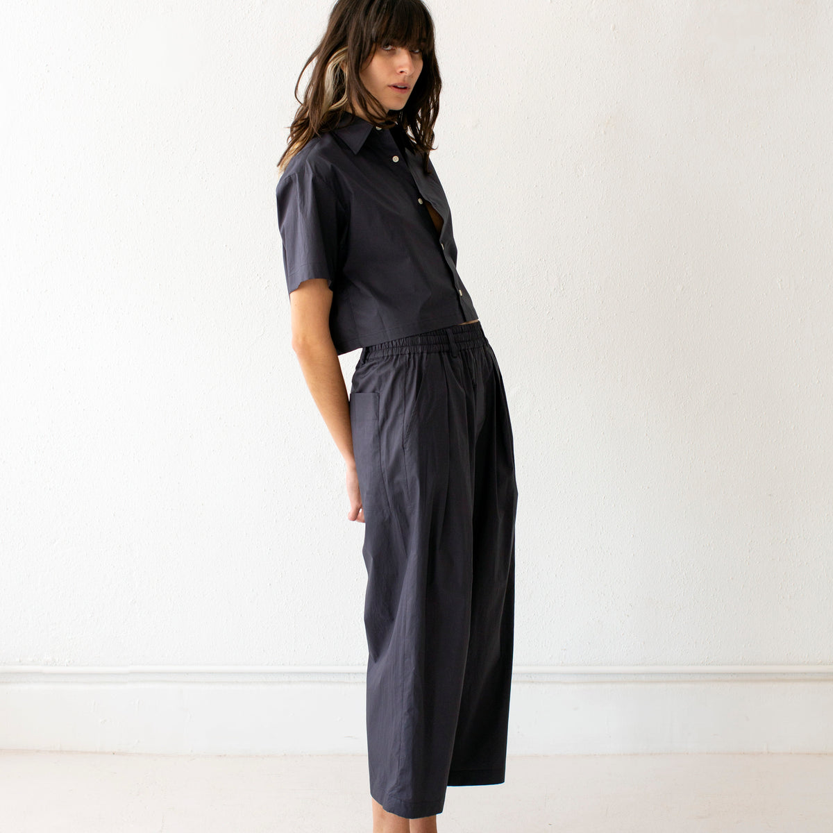パンツ HAKAMA-POPLIN nicholson&nicholson Namu Shop - Nicholson & Nicholson Hakama Poplin Trouser - Navy