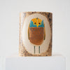 Jo Ann Williams Painted Bird Vase: Tricolor Owl