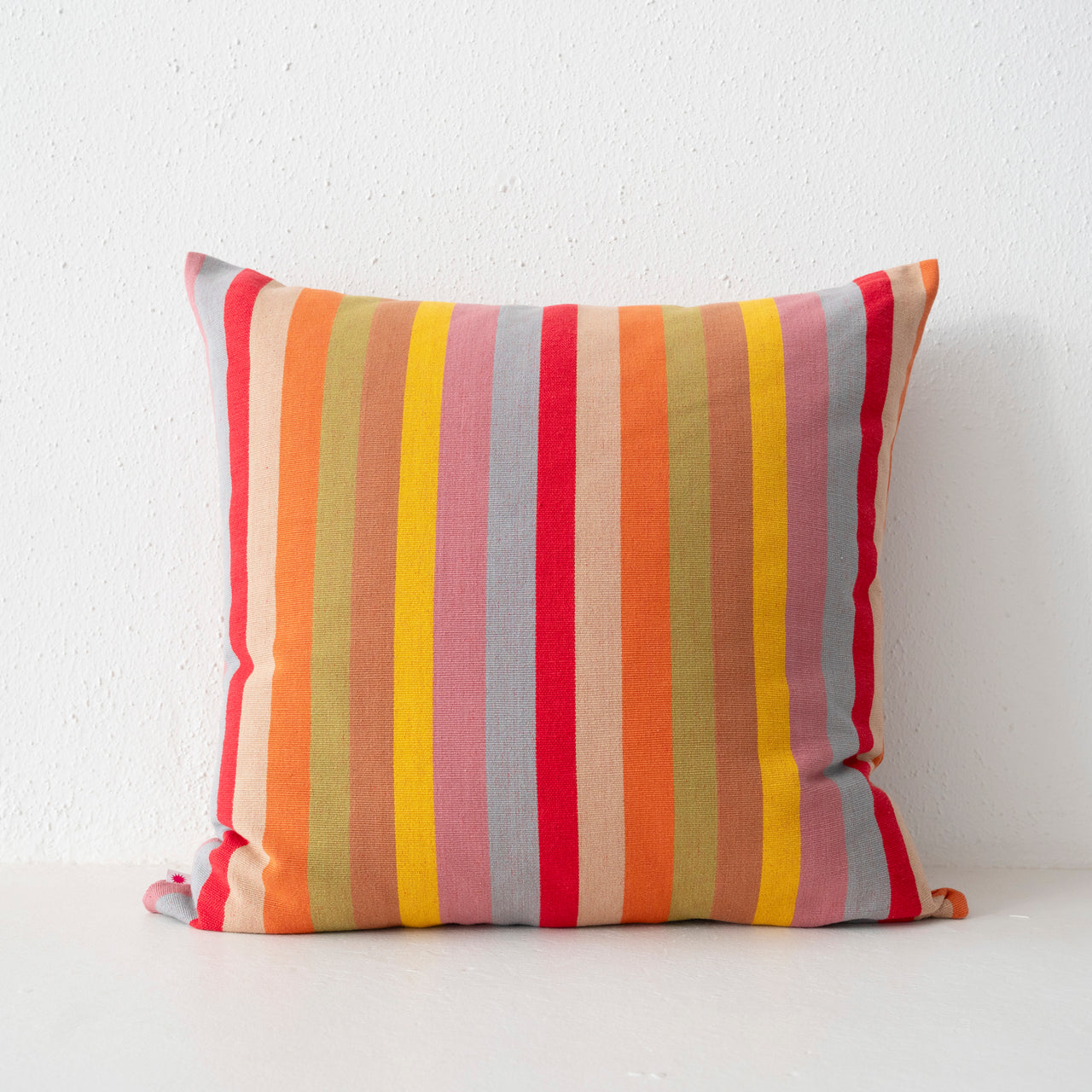 Garza Marfa Cotton 24" x 24" Pillow: Mauve Stripe