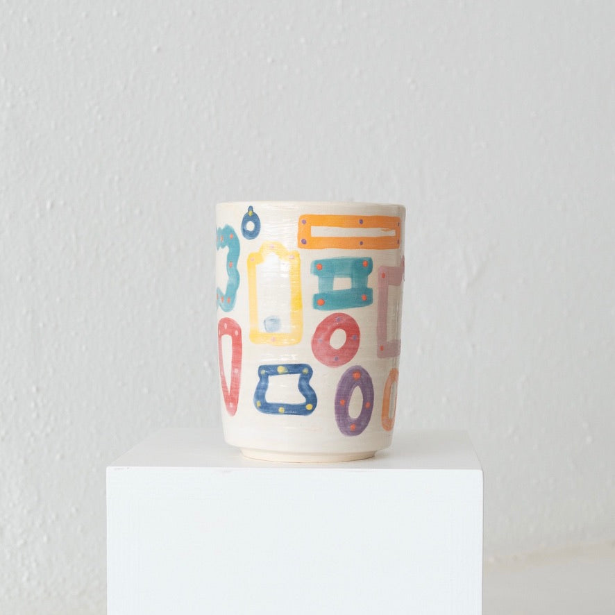 Jo Ann Williams Oval Painted Vessel: Color Frames