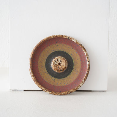 Kat and Roger Incense Holder: Burgundy, Gold, Black