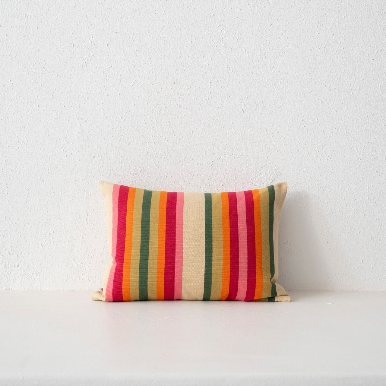 Garza Marfa Cotton 14" x 20" Bolster: Sage Rosa