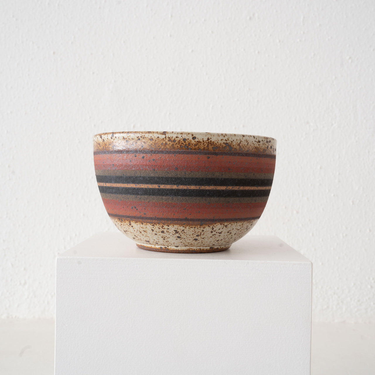 Kat and Roger Small Deep Serving Bowl: Burgundy, Grey, Black