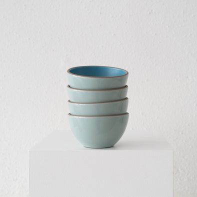 Heath Plaza Dessert Bowl - Cyan + Nimbus