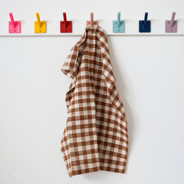 Everyday Handwoven Hand Towel: Chocolate + Beige Check