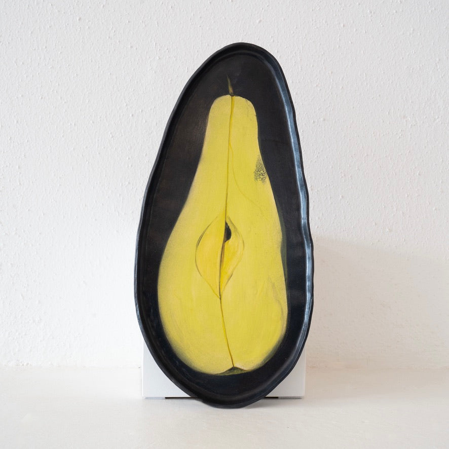 Jo Ann Williams Painted Ceramic Pear Tray