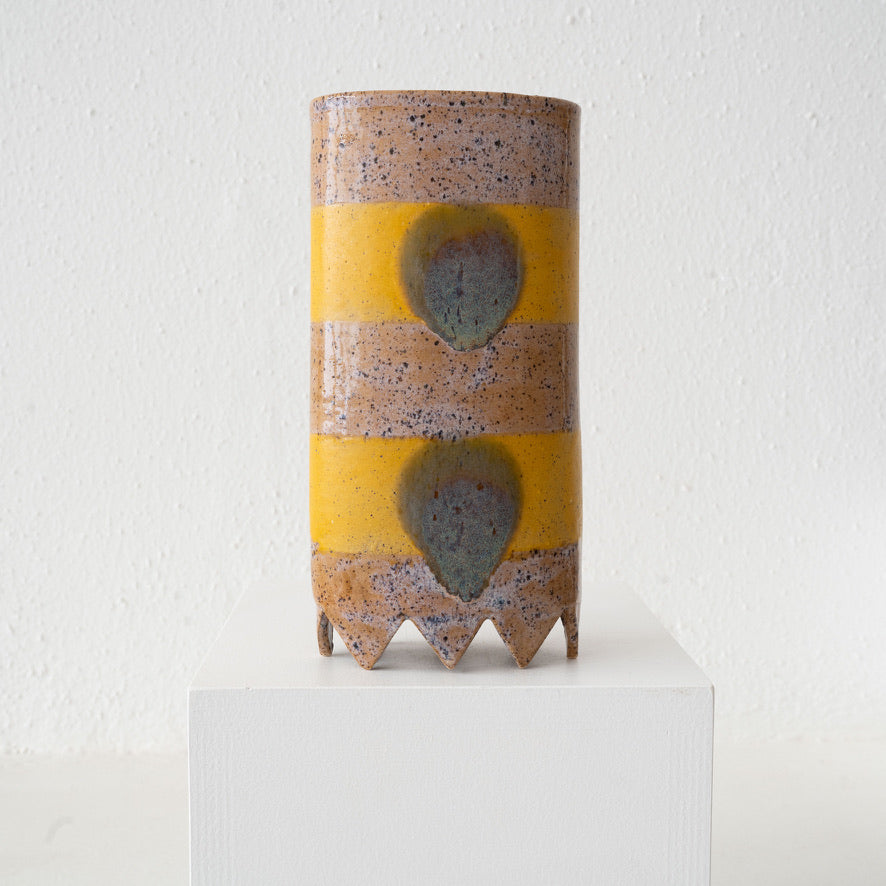 Jo Ann Williams Oval Transfer Vessel: Yellow, Pink, Lilac + Blue