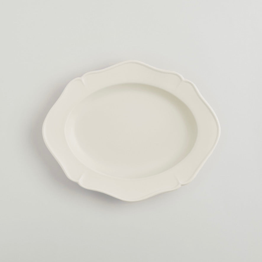 R+D LAB Festone Oval Serving Plate - Almond