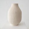 Cait Reas Med Textured Bud Footed Vase- Cream