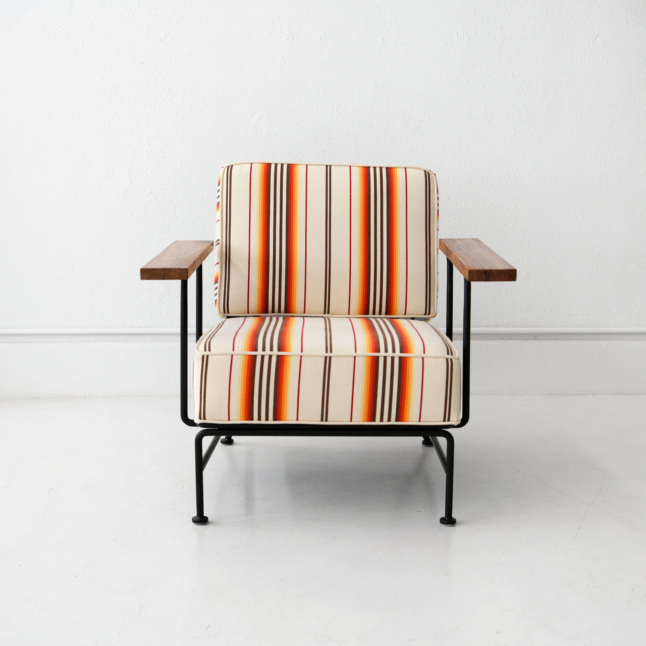 Upholstered Boxy Armchair - Sunset Stripe