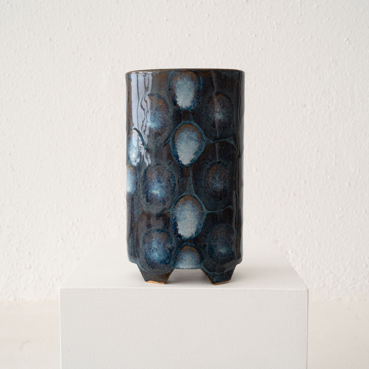 Jo Ann Williams Footed Polka Dot Vase - Blue Shades