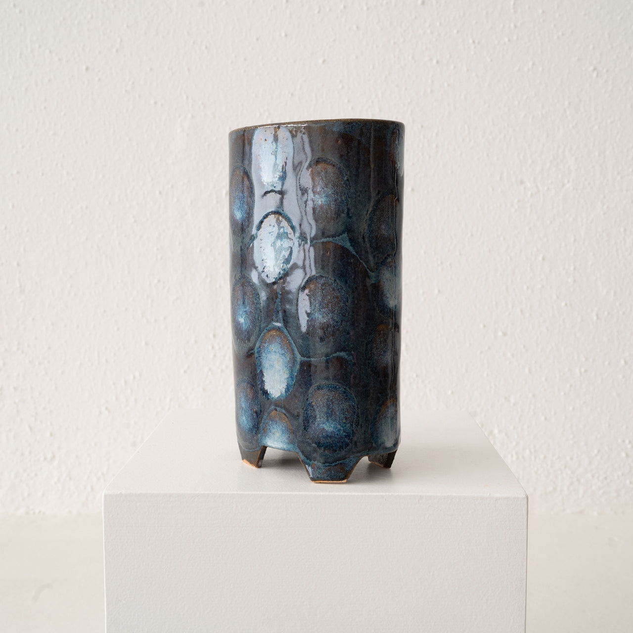 Jo Ann Williams Footed Polka Dot Vase - Blue Shades