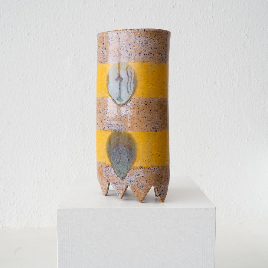 Jo Ann Williams Oval Transfer Vessel: Yellow, Pink, Lilac + Blue