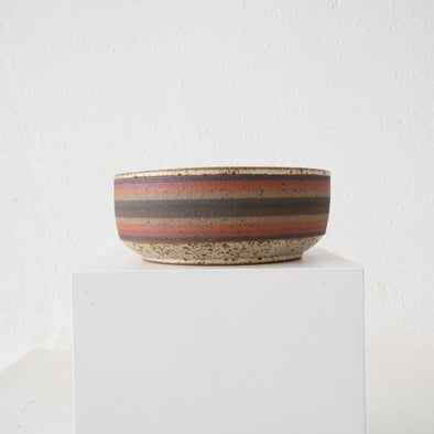 Kat and Roger Side Serving Bowl: Orange, Tan, Olive