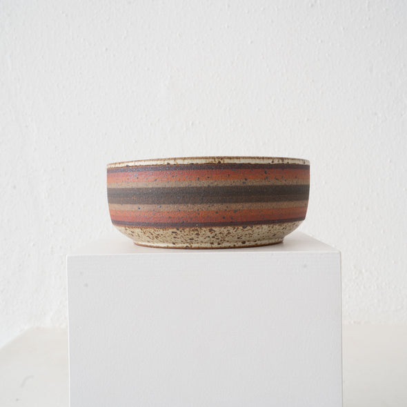 Kat and Roger Side Serving Bowl: Orange, Tan, Olive