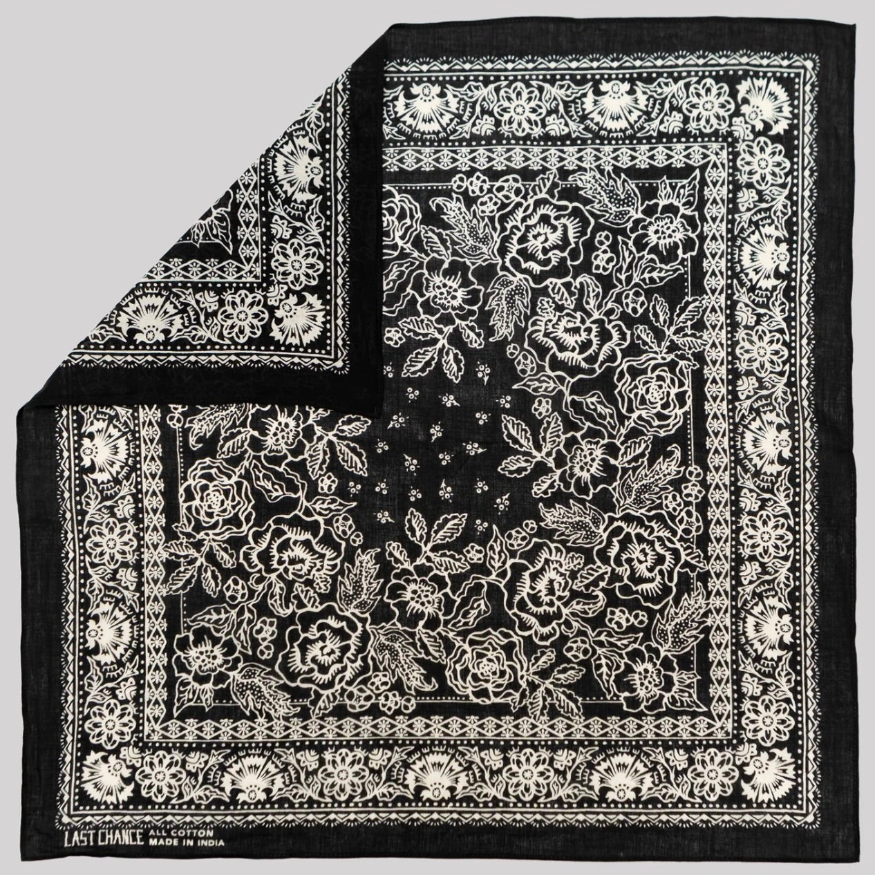 LCT Cotton Rosey Bandana | Black