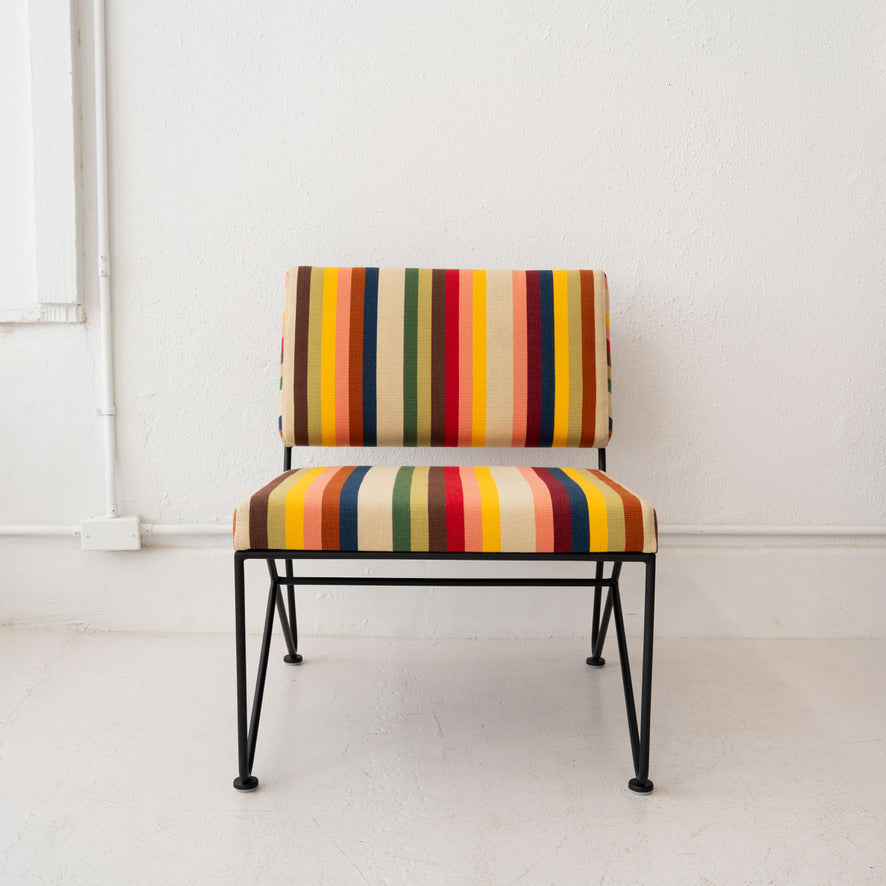 Upholstered Lounge Chair: Earth Stripe - Thumbnail 3