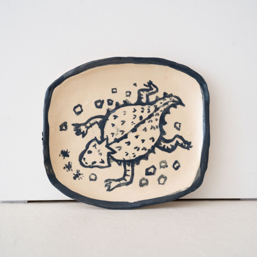 Malinda Beeman 6" Squarish Plate: Horny Toad