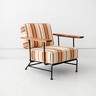 Upholstered Boxy Armchair - Sunset Stripe