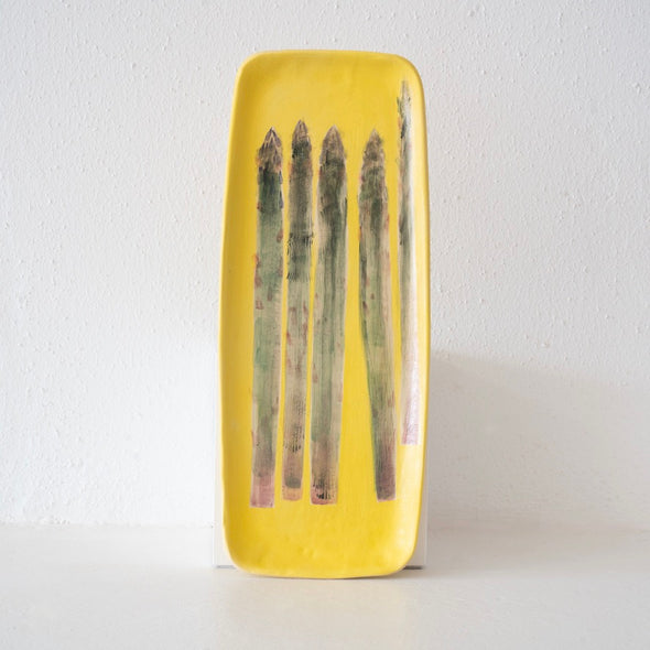 Jo Ann Williams Painted Ceramic Asparagus Tray