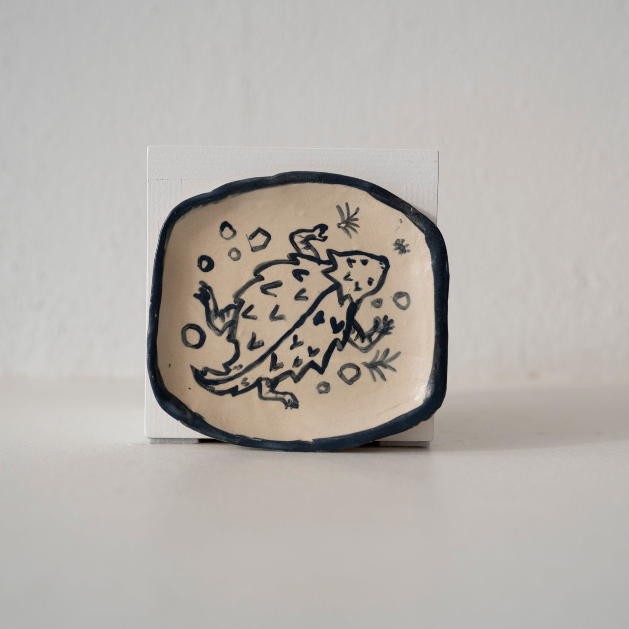 Malinda Beeman 6" Squarish Plate: Horny Toad
