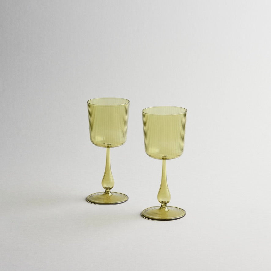 R+D LAB Luisa Tinto Calice, Set of 2 - Citrine Green