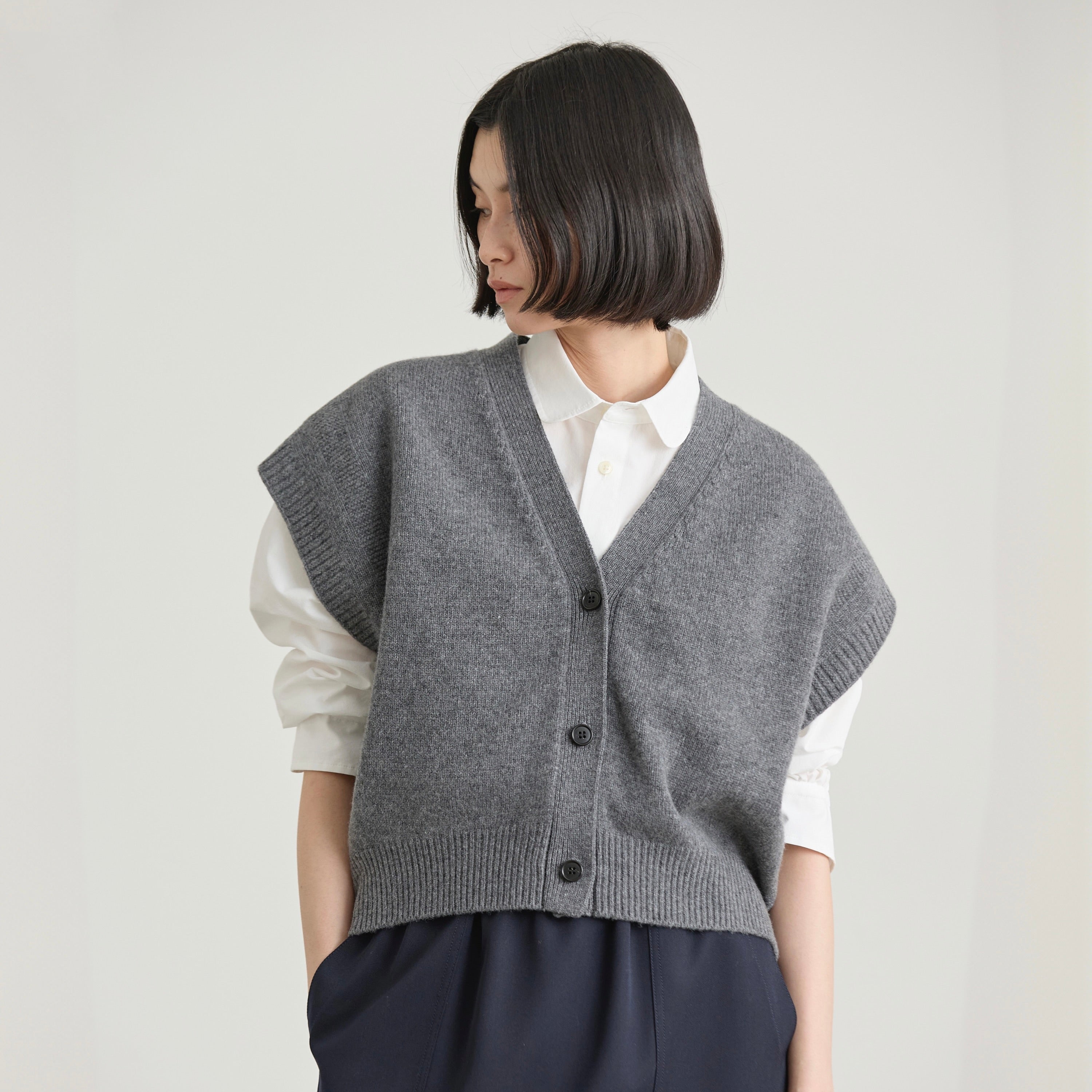gypsohila Marine Knit Vest グレー gypsohila Marine Knit Vest グレー