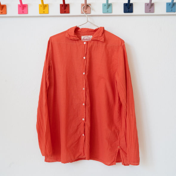Auntie Oti Button Shirt: Tangerine