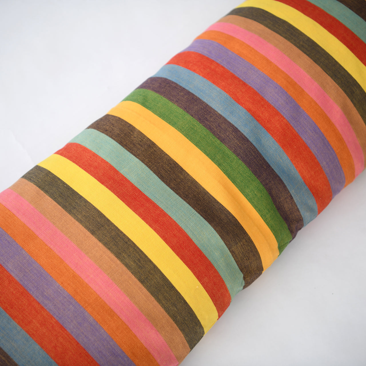 Garza Marfa Cotton Bolster Pillow - 18" x 48": Fiesta Stripe