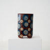 Jo Ann Williams Small Footed Polka Dot Vase - Blue and Beige