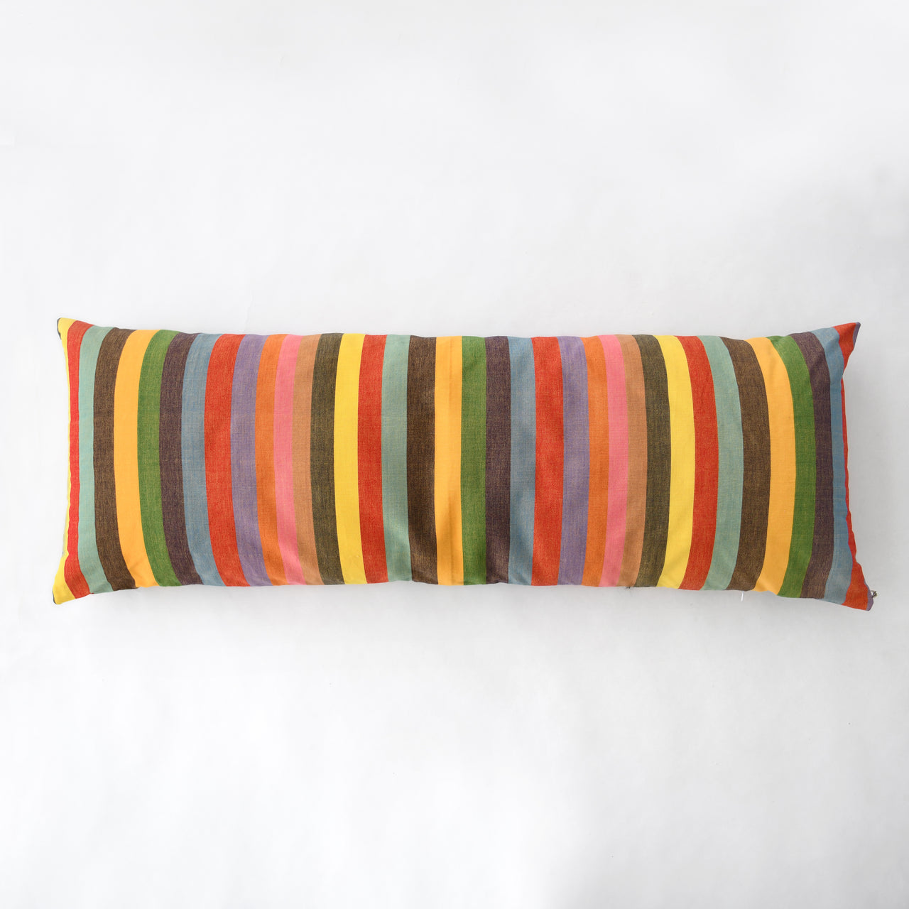 Garza Marfa Cotton Bolster Pillow - 18" x 48": Fiesta Stripe