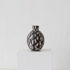 Cait Reas Round Textured Bottle Vase: Black + White