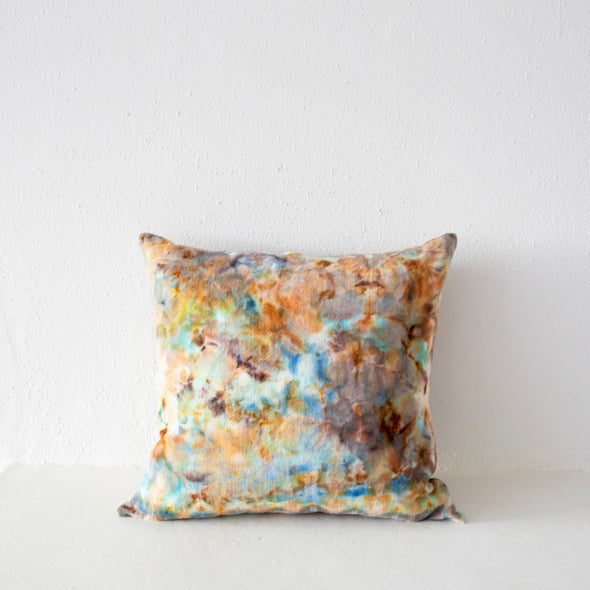 High Desert Dye + Garza Linen Pillow - Aqua, Rust, Ink