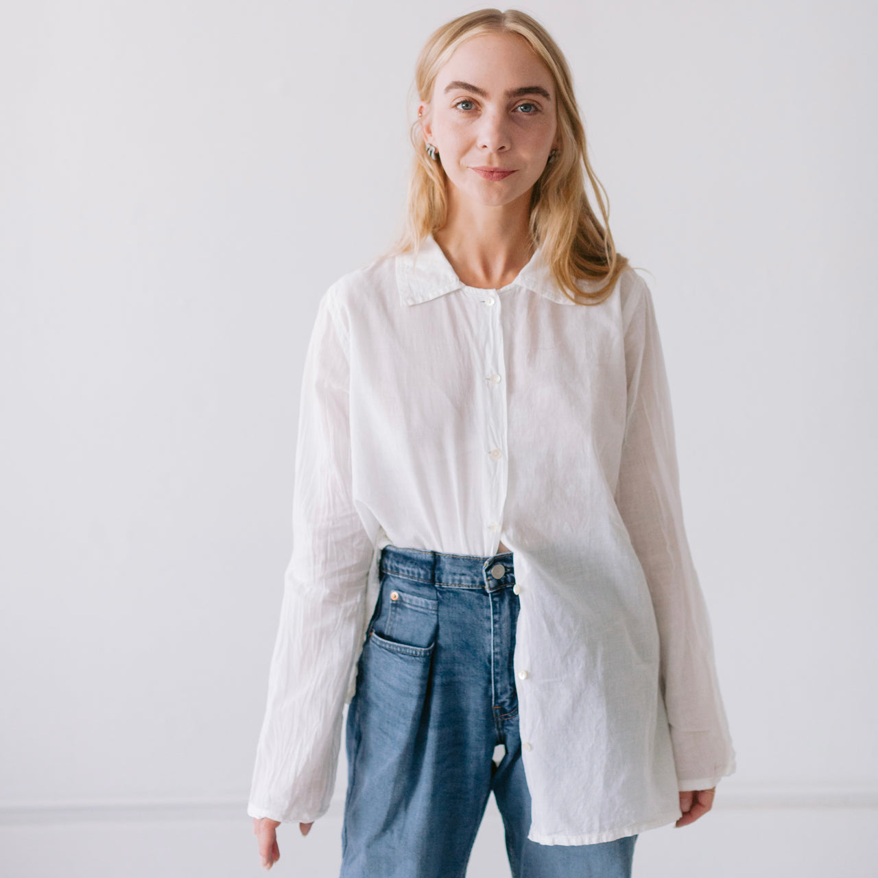 Auntie Oti White Button Shirt