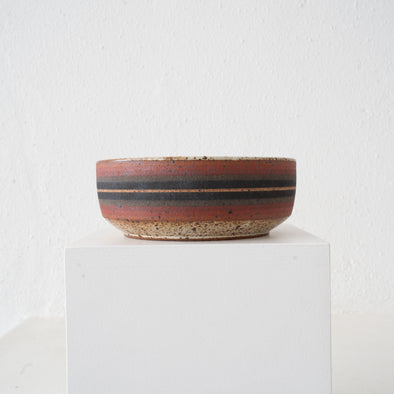 Kat and Roger Side Serving Bowl: Red, Grey, Black