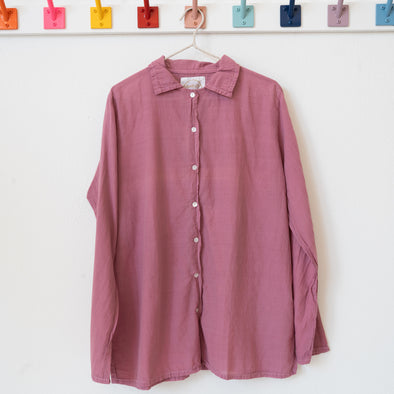 Auntie Oti Button Shirt: Mauve