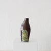 Jo Ann Williams Flat Textured Bottle / Vase: Chocolate, Yellow + Teal