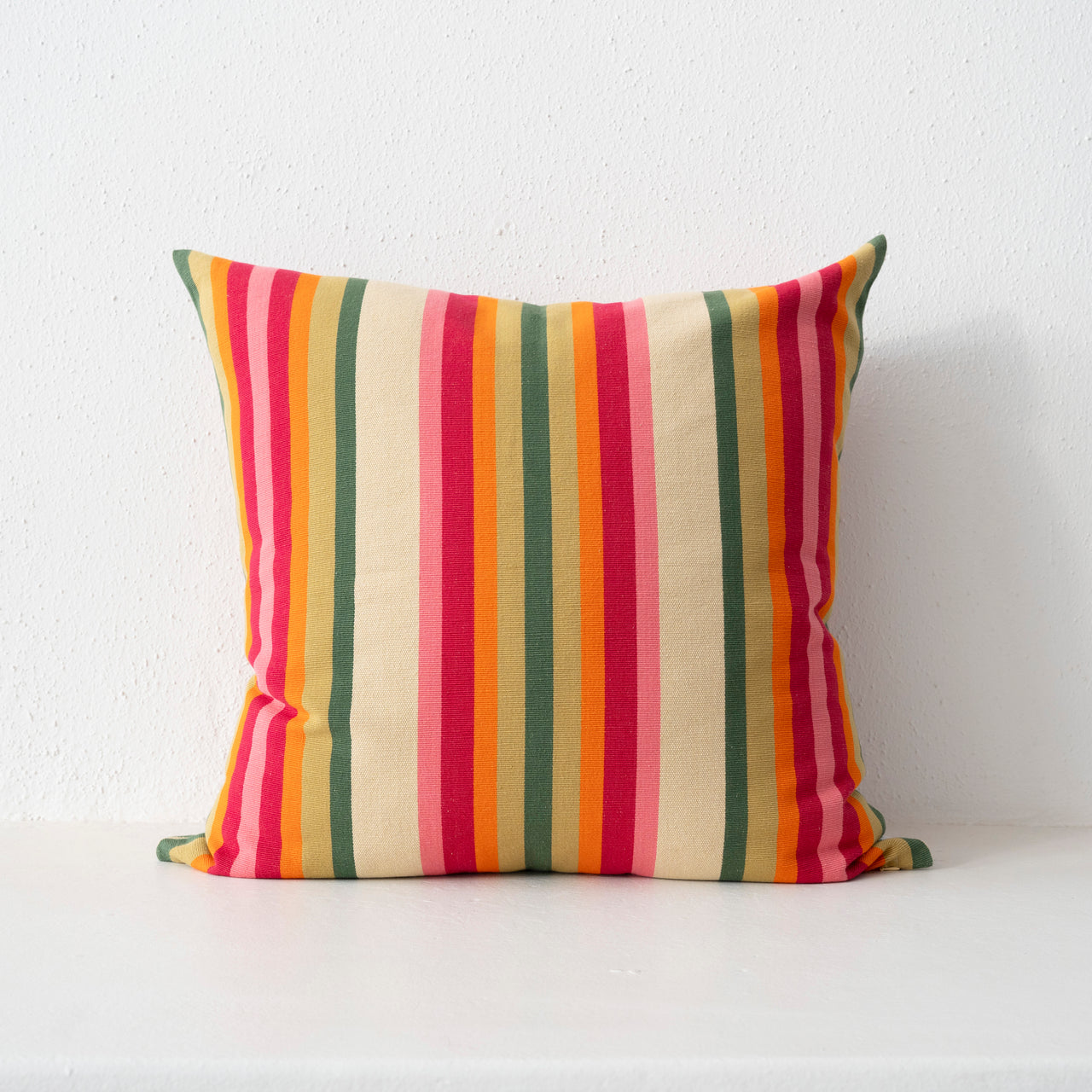 Garza Marfa Cotton 26" x 26" Pillow: Sage Rosa