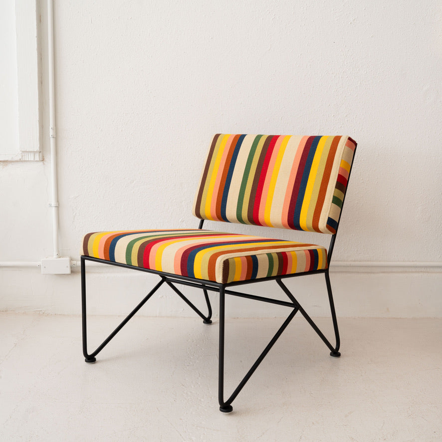 Upholstered Lounge Chair: Earth Stripe