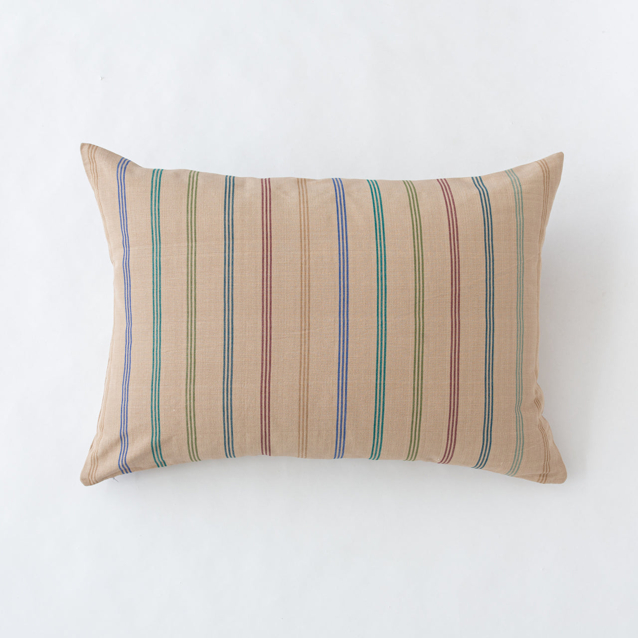 Garza Marfa Cotton Pillow 16"x 26": Sage Stripe