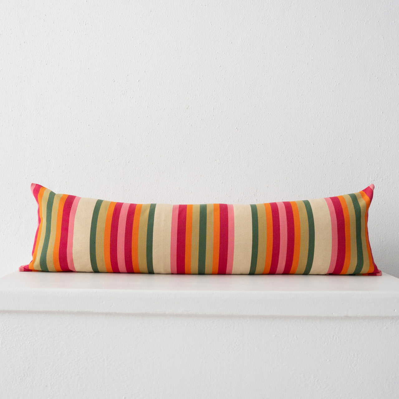 Garza Marfa Cotton 14" x 45" Bolster: Sage Rosa