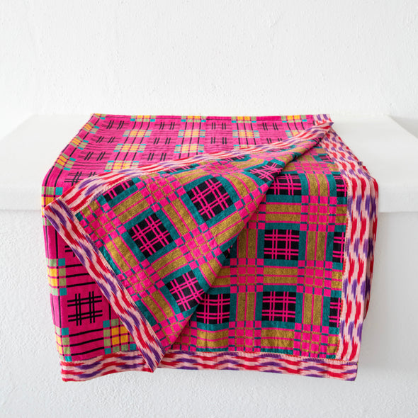 Gregory Parkinson Assamese Blanket : Watermelon Citrus Check