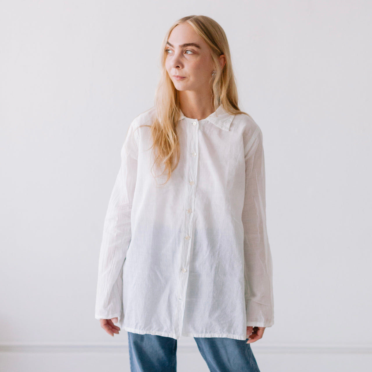 Auntie Oti White Button Shirt