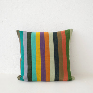 Forest Stripe Square Cotton Pillow 22"x 22"