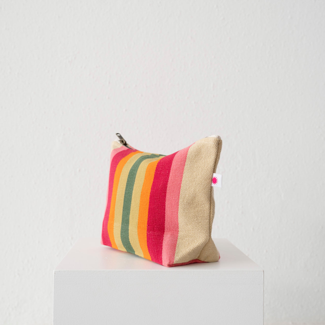 Garza Marfa Cotton Canvas Pouch: Sage Rosa