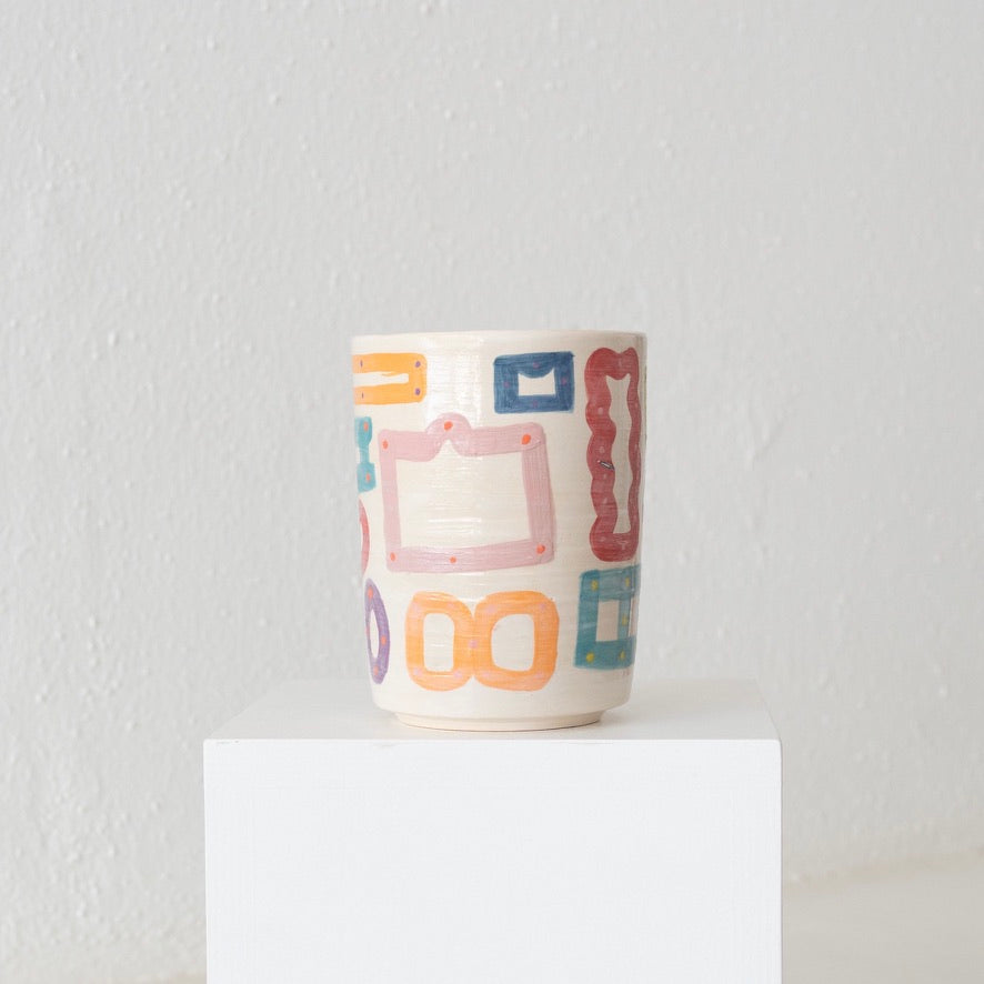 Jo Ann Williams Oval Painted Vessel: Color Frames