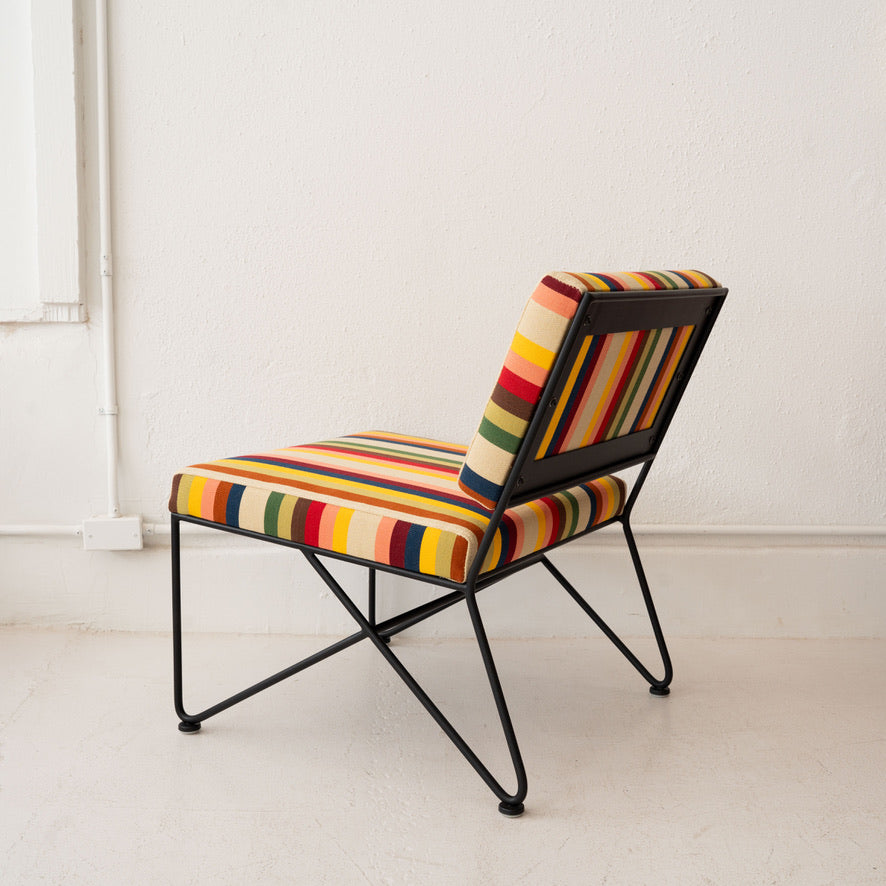Upholstered Lounge Chair: Earth Stripe