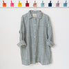 Auntie Oti Button Shirt: Blue Clover Diamond: Size 2