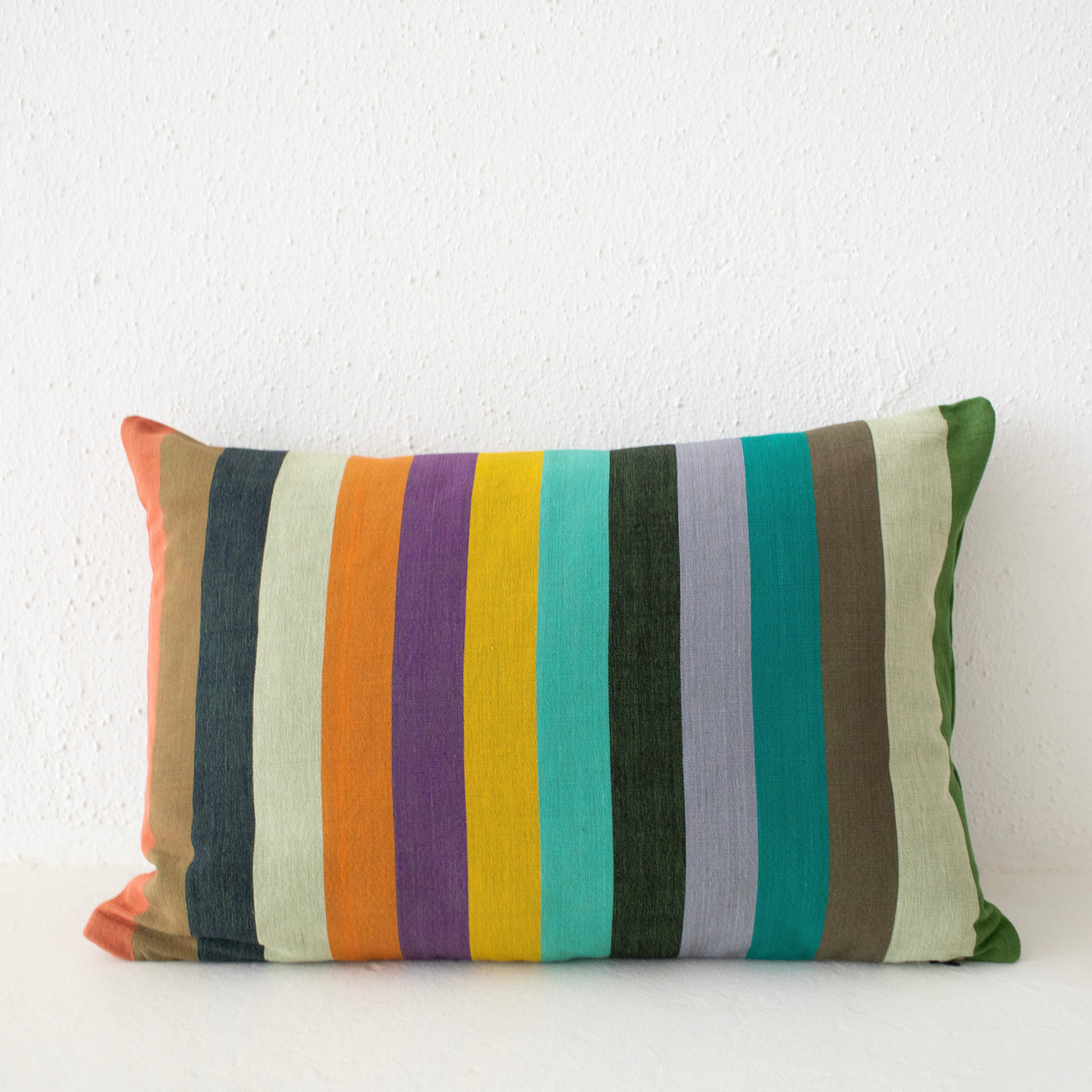 Garza Marfa Cotton 14" x 20" Bolster: Forest Stripe