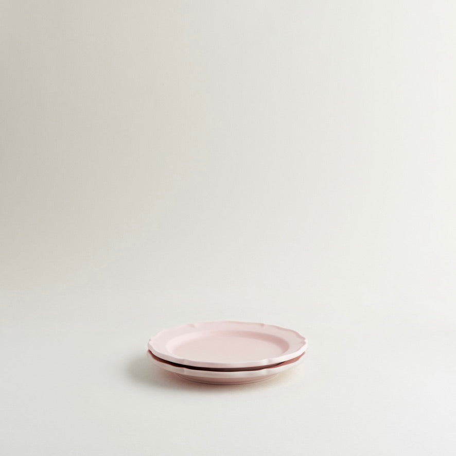 R+D LAB Festone Flat Bread Plate in Cameo Pink - Set of 2